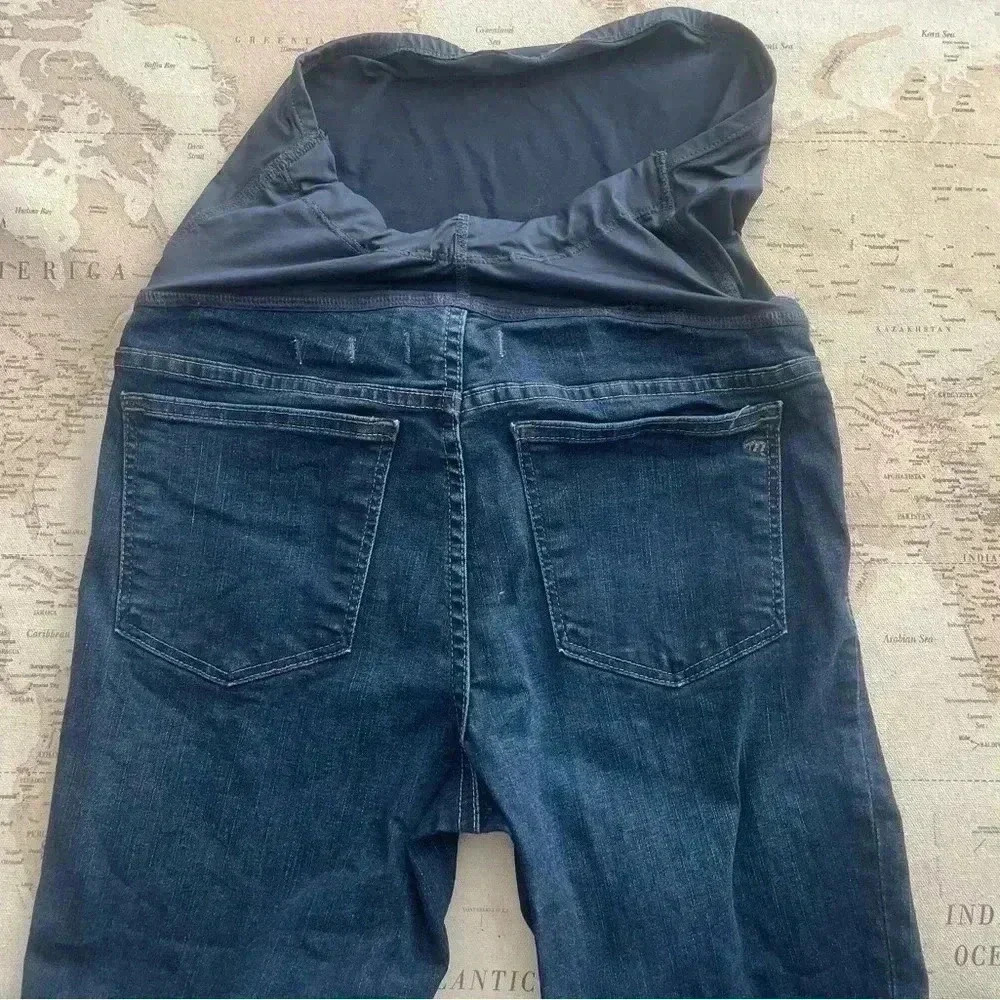 Madewell Maternity Over-The-Belly Skinny Denim Jeans Pants Dark Wash Size 28 - Picture 6 of 13